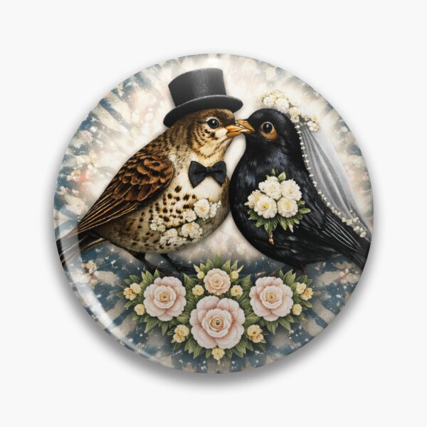 Item preview, Vintage Wedding Birds – Romantic Floral Pattern designed and sold by Colorshow-relax.