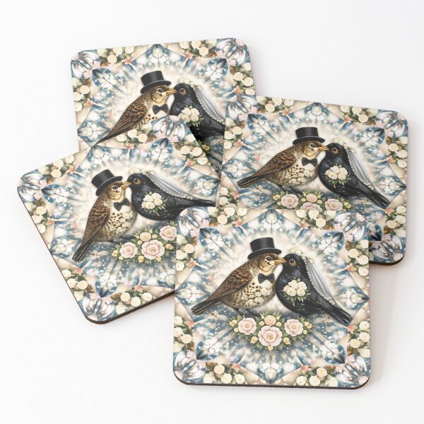 Item preview, Vintage Wedding Birds – Romantic Floral Pattern designed and sold by Colorshow-relax.