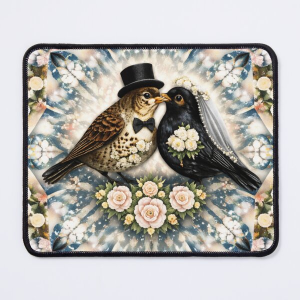 Item preview, Vintage Wedding Birds – Romantic Floral Pattern designed and sold by Colorshow-relax.