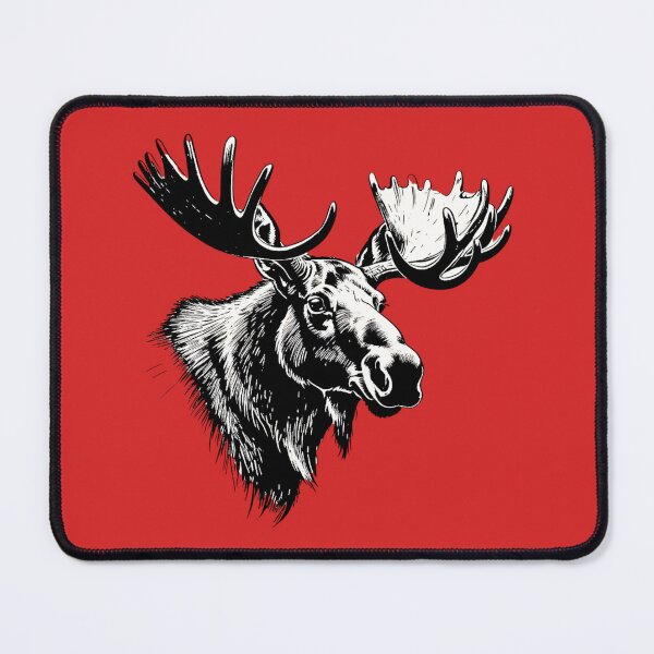 Item preview, Monochrome Moose Line Art – Dark Wildlife Illustration designed and sold by PAPIRO SIGLO XXI.