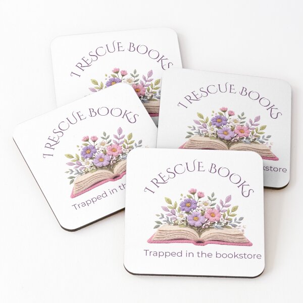 Item preview, I Rescue Books – Trapped in the Bookstore Floral Book Design designed and sold by Raygunes.