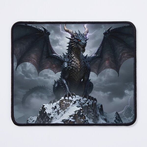 Item preview, King of the Mountain - Colossal Onyx Dragon designed and sold by Wolfdragon Werks.