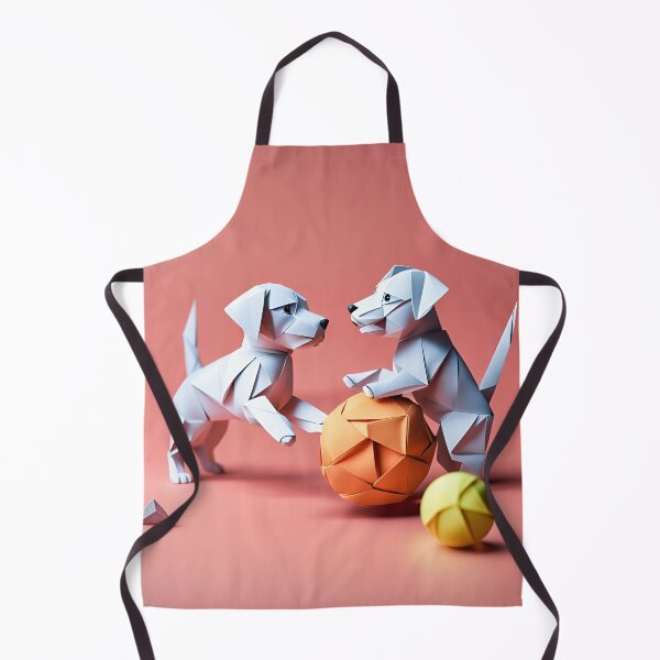 Item preview, Origami Art - Puppy Playdate Delight: Dynamic Duo's Ball-Fuelled Fun! designed and sold by ArtfulFolds.
