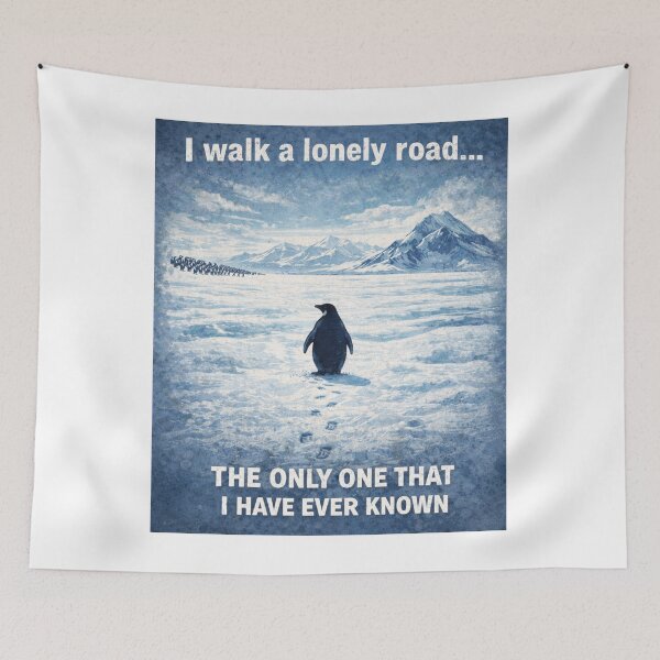 Item preview, Lonely Penguin Walking Away – Funny Existential Penguin Meme designed and sold by Wear Sculpt.