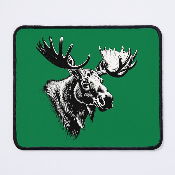 Item preview, Monochrome Moose Line Art – Dark Wildlife Illustration designed and sold by PAPIRO SIGLO XXI.