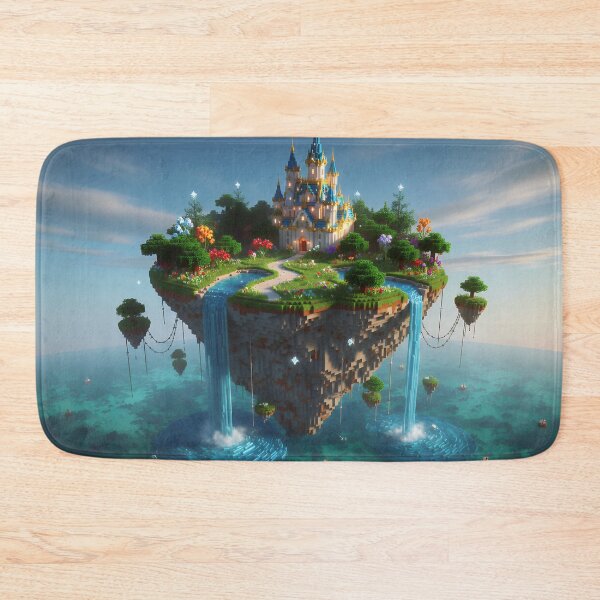 Item preview, Floating Fantasy Castle Island with Waterfalls - Minecraft Art designed and sold by athanasioungr.