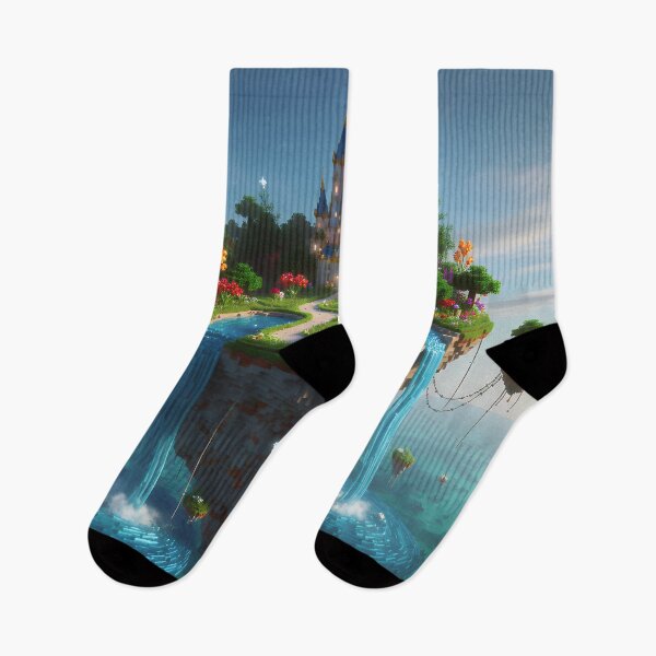 Item preview, Floating Fantasy Castle Island with Waterfalls - Minecraft Art designed and sold by athanasioungr.