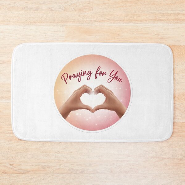 Item preview, Praying for You – Handwritten Christian Design with Heart Hands in Pink Tones designed and sold by Illustrated Faith.
