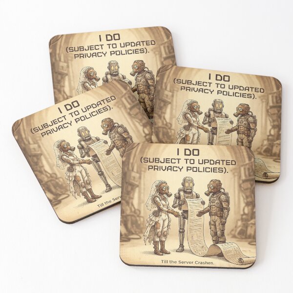 Item preview, Retro-Futuristic Wedding Consent Satire in a Dystopian Sci-Fi World designed and sold by SavinMercantile.
