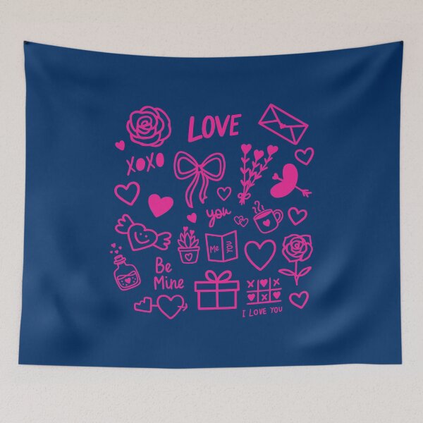 Item preview, Pink Valentine Doodle Sticker Pack - Aesthetic Love Hearts & Bows designed and sold by helenostore.