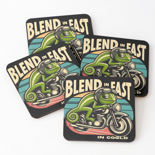 Item preview, Chameleon Motorcycle Retro - Blend In Fast Cartoon Mascot designed and sold by Zoo-Moo.