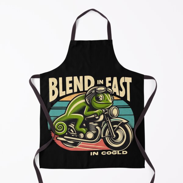 Item preview, Chameleon Motorcycle Retro - Blend In Fast Cartoon Mascot designed and sold by Zoo-Moo.