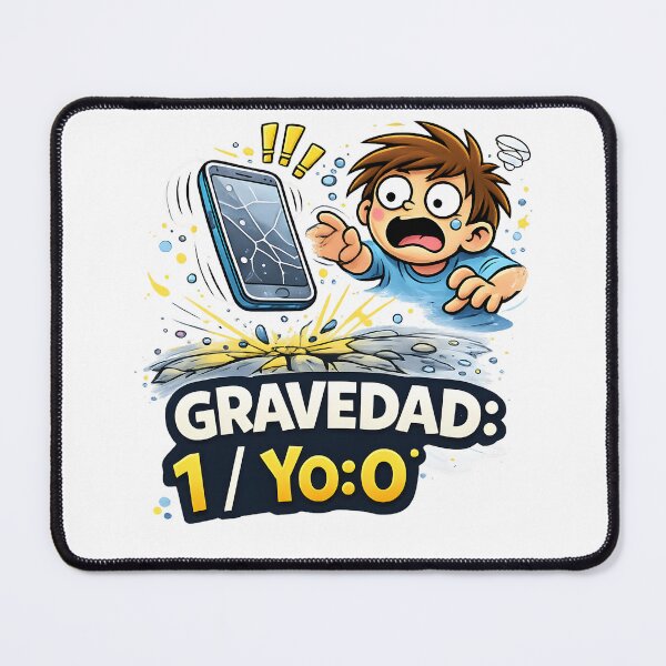 Item preview, Gravity: 1 / Me: 0 – Funny T-shirt about clumsiness and accidents with your mobile phone designed and sold by Studiotorpe.