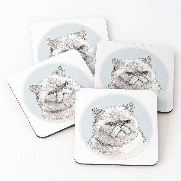Item preview, Exotic Shorthair Cat – Cute Chubby Face Illustration designed and sold by NektarWorld.