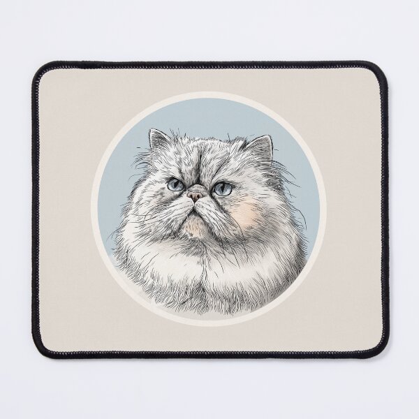 Item preview, Persian Cat Portrait – Fluffy Pastel Line Art designed and sold by NektarWorld.