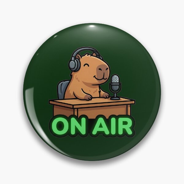 Item preview, On Air Cute Capybara Podcaster with Microphone designed and sold by WildCute.