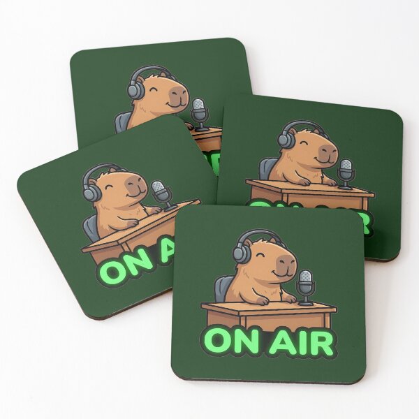 Item preview, On Air Cute Capybara Podcaster with Microphone designed and sold by WildCute.