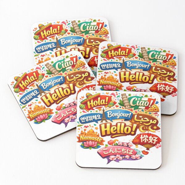 Item preview, Global Hello - Multilingual Greetings & World Landmarks Art designed and sold by Crown & Claw.