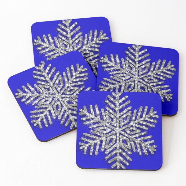 Item preview, Glitter silver and blue sparkling snowflakes designed and sold by hollycooper.