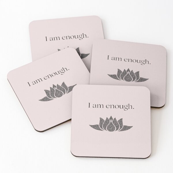 Aperçu de l'œuvre « Je suis suffisant(e). » Affirmation avec le lotus créée et vendue par WookyPrayer.