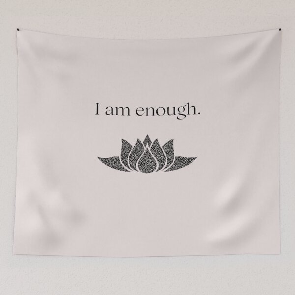 Aperçu de l'œuvre « Je suis suffisant(e). » Affirmation avec le lotus créée et vendue par WookyPrayer.