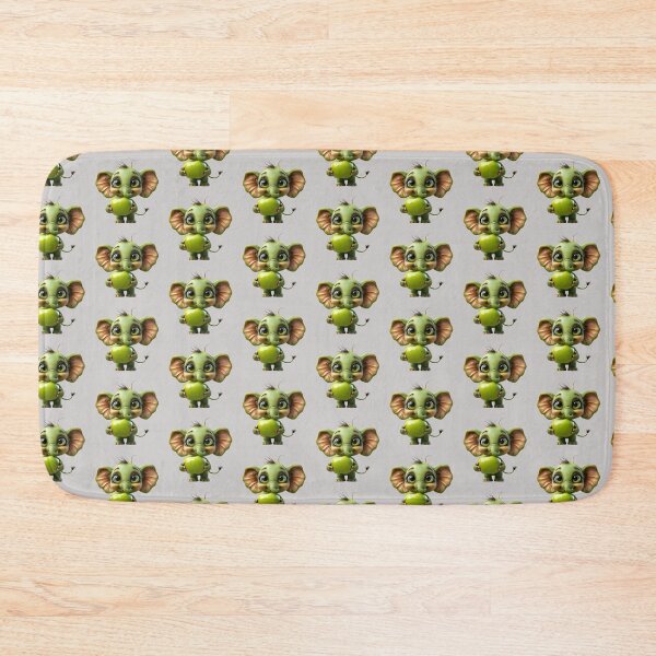 Item preview, Cute Baby Green Elephant Holding Apple designed and sold by ValeriValera.