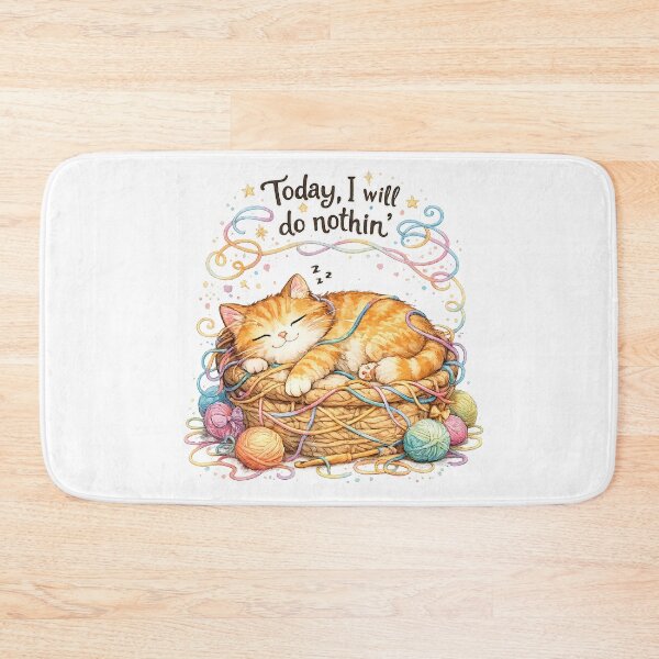 Item preview, Today I Will Do Nothing Cute Sleeping Cat designed and sold by Clickcreations.
