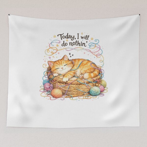 Item preview, Today I Will Do Nothing Cute Sleeping Cat designed and sold by Clickcreations.