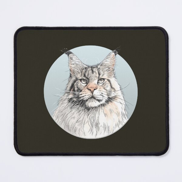 Item preview, Maine Coon Cat – Regal Silver Portrait Illustration designed and sold by NektarWorld.