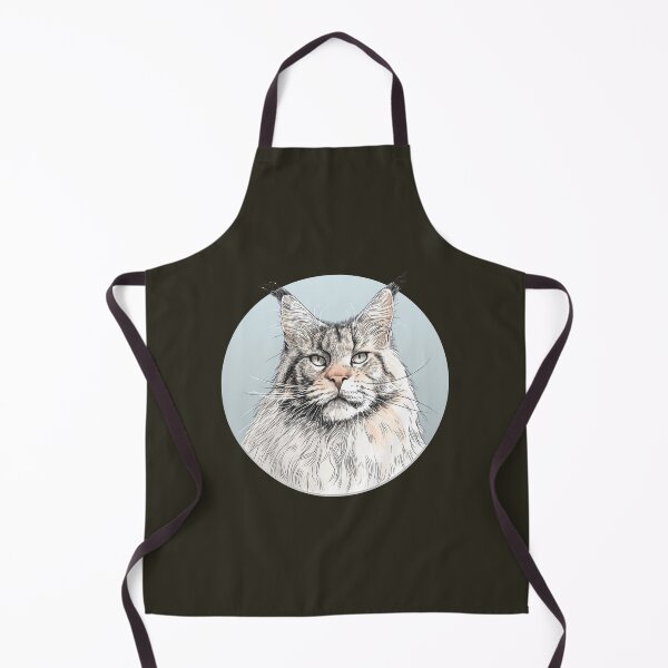 Item preview, Maine Coon Cat – Regal Silver Portrait Illustration designed and sold by NektarWorld.
