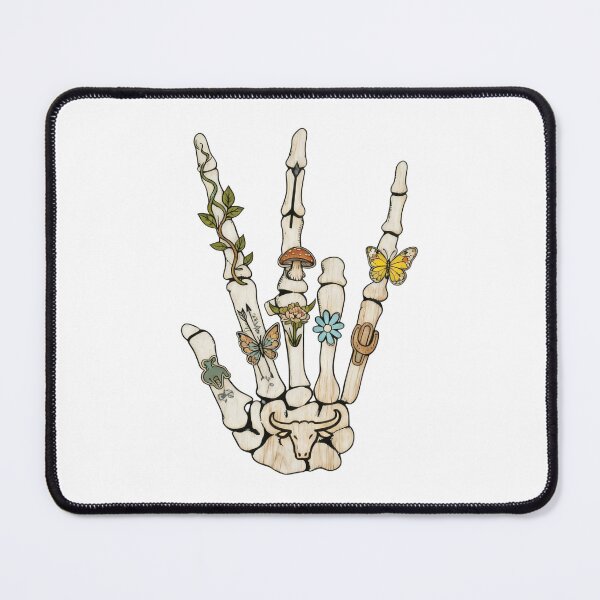 Item preview, Boho Skeleton Hand with Flowers, Butterflies & Western Art – Vintage Aesthetic Illustration designed and sold by truongloc246.