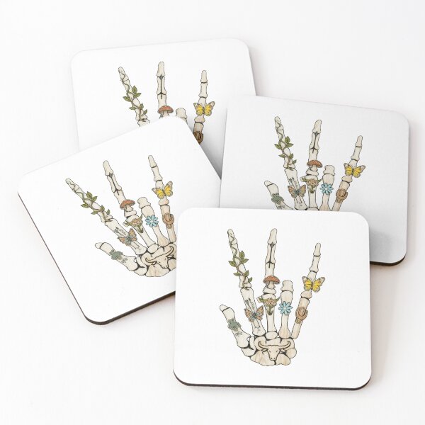 Item preview, Boho Skeleton Hand with Flowers, Butterflies & Western Art – Vintage Aesthetic Illustration designed and sold by truongloc246.