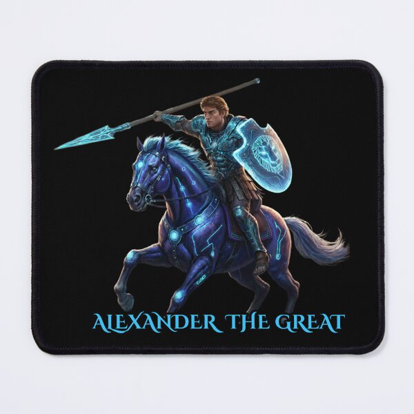 Item preview, Alexander the Great T-shirt Cyberpunk Neon Style -Warrior - Ancient Greek Sci-Fi Art designed and sold by BounoWorld.
