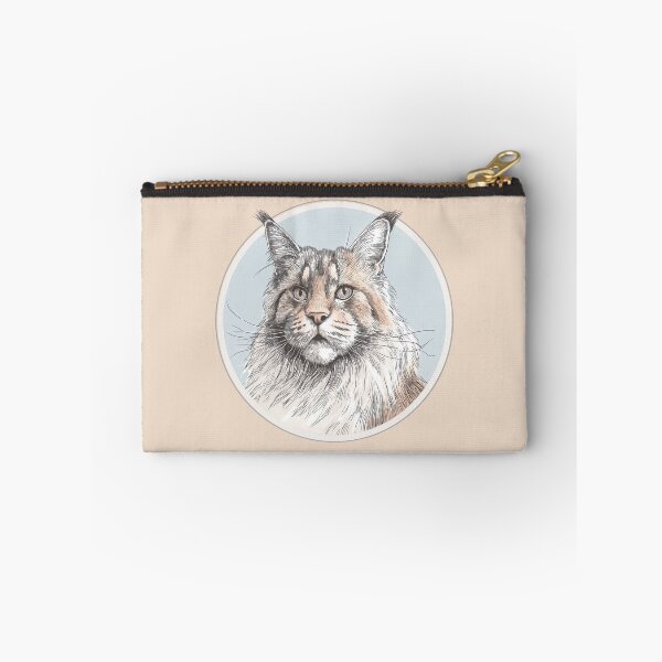 Item preview, Maine Coon Face – Detailed Feline Line Art Illustration designed and sold by NektarWorld.