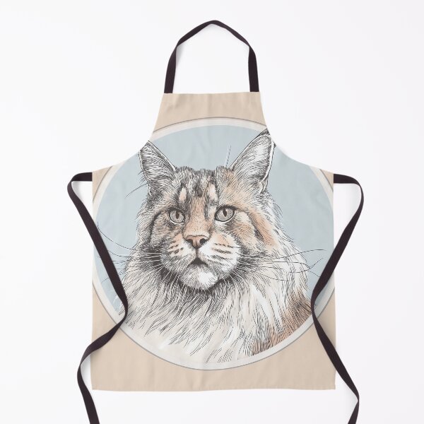 Item preview, Maine Coon Face – Detailed Feline Line Art Illustration designed and sold by NektarWorld.