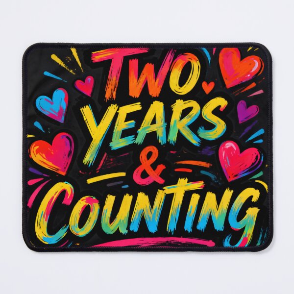 Item preview, Two Years and Counting Anniversary Heart Design on Black  designed and sold by FreeFromDefault.
