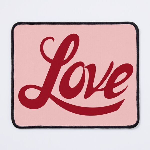 Item preview, Love Brush Script Wordmark (Red Typography on Pink)   designed and sold by Frix Frak Studio.