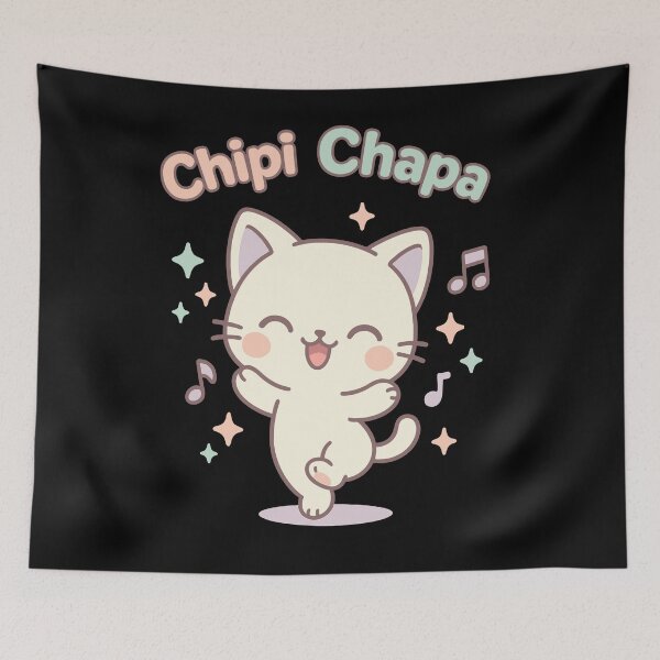 Aperçu de l'œuvre T-shirt Chipi Chapa Cat – T-shirt mignon avec un chat dansant (mème). créée et vendue par WhiskerlyGfx.