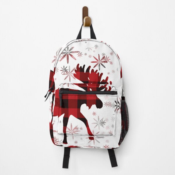 Item preview, Classic vintage Christmas Moose - red and black plaid pattern designed and sold by hollycooper.