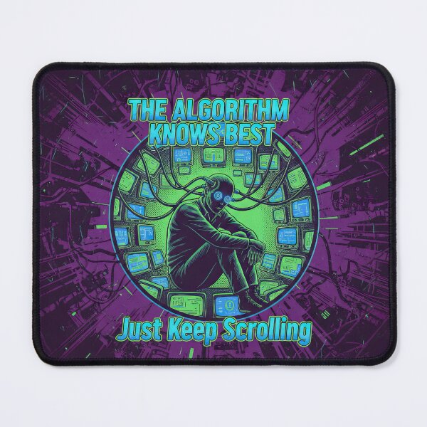Item preview, Retro-Futuristic Satire on Algorithms, Media Control, and Endless Scrolling designed and sold by SavinMercantile.