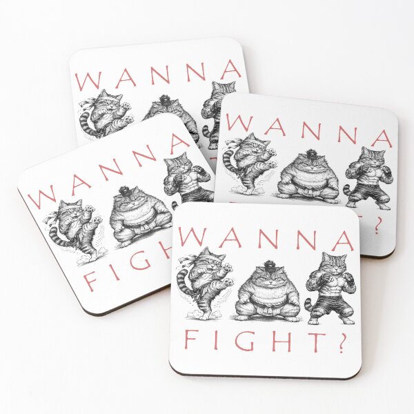 Item preview, fighting cats designed and sold by 0siem.