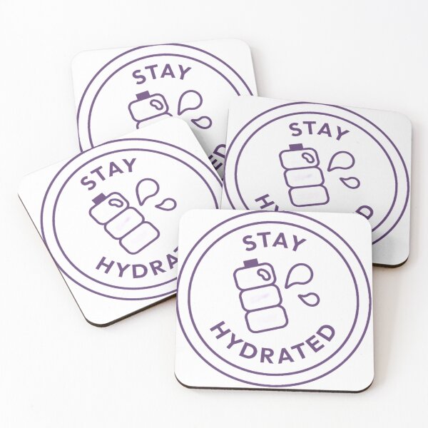 Item preview, Stay Hydrated Purple Water Bottle Badge designed and sold by Bliss Studio.