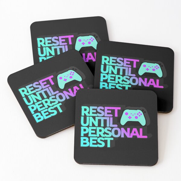 Item preview, Reset Until Personal Best – Modern Color Gamer Quote Design designed and sold by PHRASEandSTYLE.