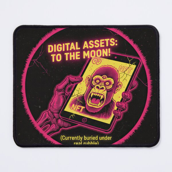 Item preview, Retro-Futuristic Satire on Digital Assets, Speculation, and Tech Hype designed and sold by SavinMercantile.