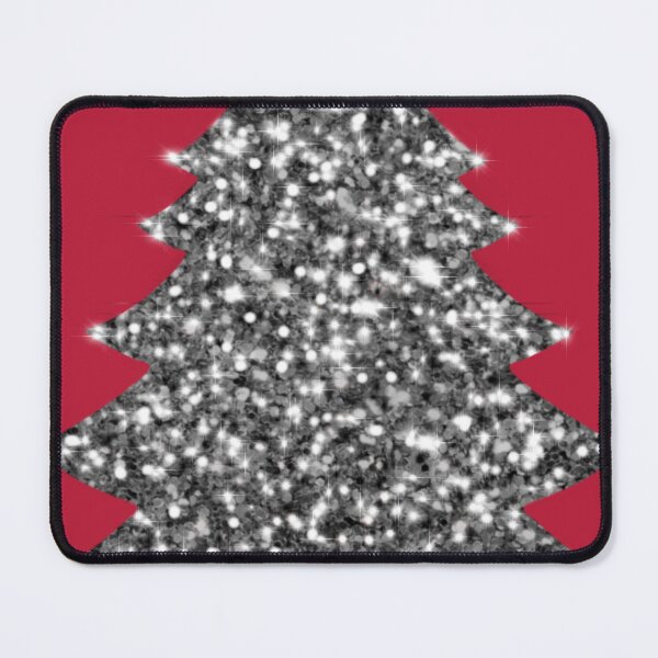 Item preview, Christmas sparkling silver holiday silver glitter evergreen tree designed and sold by hollycooper.