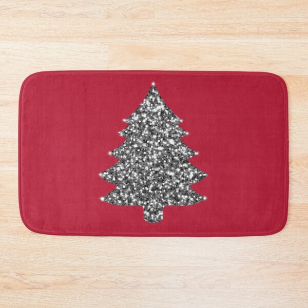 Item preview, Christmas sparkling silver holiday silver glitter evergreen tree designed and sold by hollycooper.