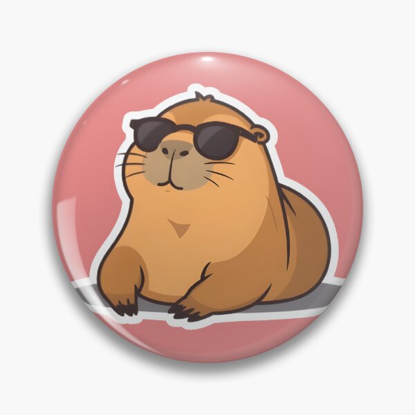 Item preview, Cool Capybara Sticker – Relaxed Rodent with Sunglasses Cartoon Design designed and sold by StickerNexa.