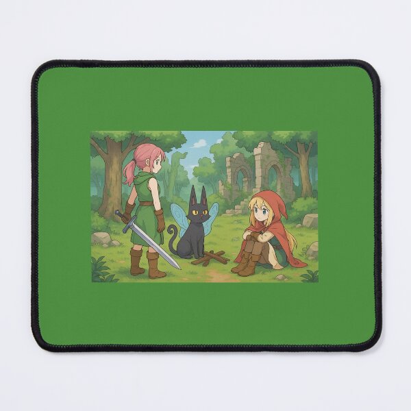 Item preview, Adventurers and Fairy Cat in Magic Forest designed and sold by ARTGENERATESART.