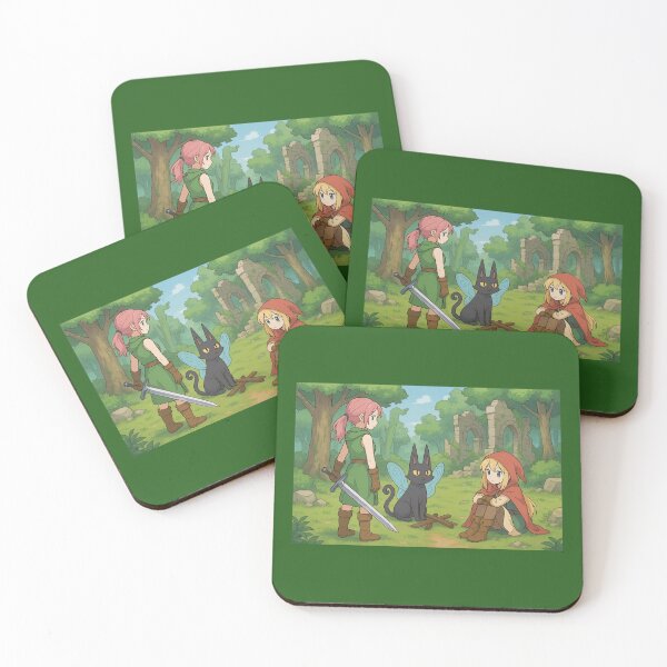 Item preview, Adventurers and Fairy Cat in Magic Forest designed and sold by ARTGENERATESART.