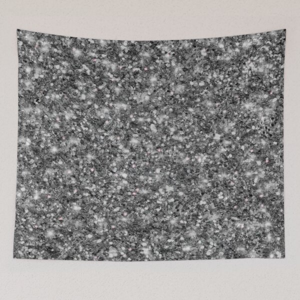Item preview, Silver white black sparkle glitter glam pattern designed and sold by hollycooper.